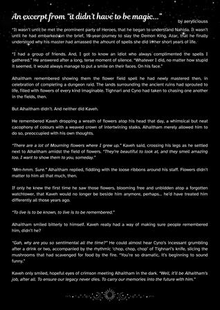 an excerpt from "it didn't have to be magic..." an excerpt from "it didn't have to be magic..."