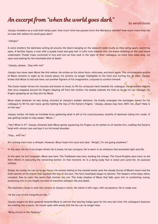 an excerpt from "when the world goes dark" an excerpt from "when the world goes dark"